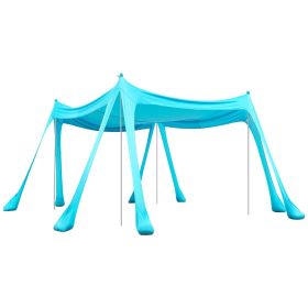 Beach Tent Sun Shelter, UPF50+ Sun Protection, 6.6 ft Tall, 10 x 10 ft, Easy Pop Up Beach Canopy with Sandbags, Stability Poles, Sand Shovels (Canopy Color: Turquoise, Canopy Size: 10x10x6.6 ft)